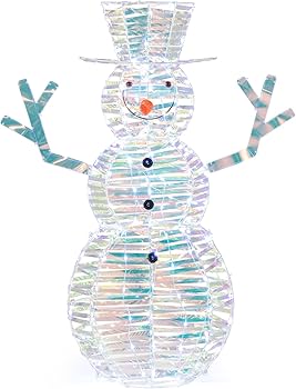Amazon.com: Tangkula 4 FT Christmas Lighted Iridescent Snowman